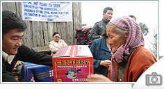 Distribution of materials to Earth Quake Victims